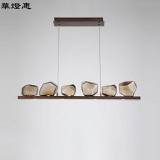 華燈惠 北歐輕奢長條餐廳燈 後現代簡約酒店前台樣板間吧台茶室設計師吊燈