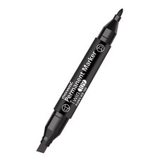 모나미 109 트윈 유성매직 마카 둥근닙 + 사각닙, 1개, 검정