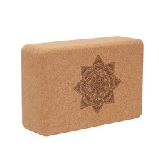 코르크 요가블록 2개 세트 고밀도 EVA 소재 미끄럼 방지 스트레칭 필라테스 운동용 경량 피트니스 소품, 1개, 한 세트 만토로 꽃무늬