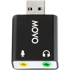 모보 USBAC 3.5mm TRS 마이크로폰 to USB 2.0 스테레오 오디오 외장 사운드 카드 어댑터 PC 및 Mac용 컴퓨터 또는 노트북용 입력을 헤드폰 마이크 잭으로 변, 모보 USBAC 3.5mm TRS 마이크로폰 to US