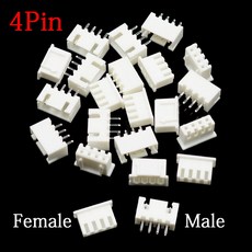 100PCS JST XH2 54 3P XH 소켓 터미널 와이어 4P 5P 커넥터 플라스틱 플러그 2P, 100Pcs Female, 4Pin