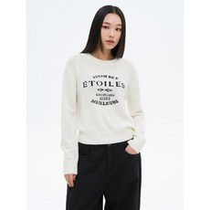 [국내매장정품] 에잇세컨즈 8SECONDS 텍스트 자카드 니트 풀오버 아이보리 325151LY90 146770, S