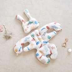 에시앙범보의자 플레이허그래빗 2종세트(베개+라이너), 웜그레이