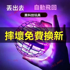 UFO 智能感應懸浮飛行球 指尖遙控回旋球 黑科技飛行器 兒童玩具 男孩, 1個, 升級版【藍色】炫彩+遙控,【全新升級3.0 + 防摔+質保】