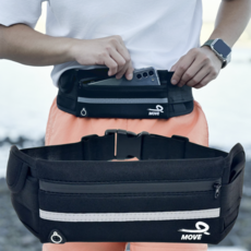 무브나인 초경량 러닝 벨트 대용량 방수 등산 런닝 플립 힙색, 1개