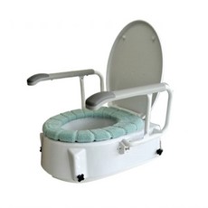 海夫健康生活館 馬桶增高器 ZHTW2018 三段高度調整 可拆式扶手 附舒適坐墊, 1個, 白色