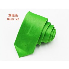 仿絲亮面純色領帶男女 正裝商務紅色黑色領帶手打款5/8cm草綠色26(5釐米)默認顏色