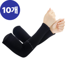 오브렌 남녀 공용 아이스 팔토시 냉감 쿨토시, 10개, 블랙
