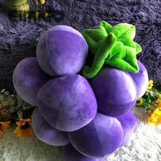 CIMIGO 紫色Q胖葡萄毛絨水果抱枕, 如圖色,標準15顆（單顆12cm左右）