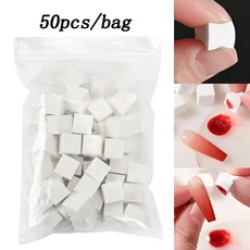 50/100개입 화이트 미니 네일 스펀지 그랩핑 펜 포함 부드러운 옴브레 브러쉬 프렌치 팁 그라데이션 크롬, 01 TB060-1