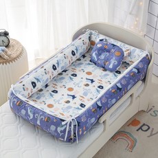 ANGEL baby home 嬰兒床中床，可摺疊可拆洗，便攜式防壓睡窩，多功能寶寶床, 加大快樂海洋2件套床.枕頭, 快樂海洋, 2件套