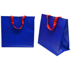 [전진무역] 타포린시장바구니 무지타포린백 장바구니 시장가방 마트 중형, 블루, 1개