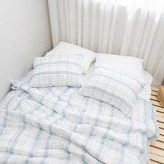 기숙사침구세트 체크 여름 침구 SS 시어서커 패드 이불세트 베딩 세트