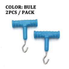 2pcs 잉어 낚시 도구 후크 라인 풀러 도구 스테인레스 스틸 헤어 리그 잉어 Fshing 끝 낚시 태클에 대 한 액세서리 만들기, [02] 2pcs-Bule