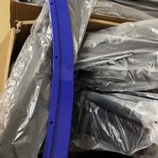 通用汽車四段前脣包圍前臉下巴擾流闆三廂防颳改裝 前下巴 改裝 前脣 擾流闆 前鏟 前下巴 前定風翼, 【通用】亮黑+藍舌 送貼紙