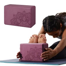 Gaiam 에센셜 요가 블록(2개 세트) - 요가 필라테스 명상을 위한 지지형 라텍스 프리 EVA 폼 부드러움 미끄럼 방지 표면 326766, 1 Block, Athenian Blush