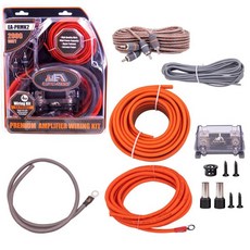 엘리트 오디오 프리미엄 8 게이지 CCA 앰프 설치 배선 키트 1000와트 고출력 트리플 실드 RCA 및 ANL 퓨즈 홀더 EAPRMK8, 4 Gauge (Full Size ANL)