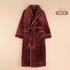 사워 샤워 남성 패딩 리 고급 타이 사이즈 가운 허리 목욕 잠 경량 겨울 가을, 1개, E. 와인 레드 여성