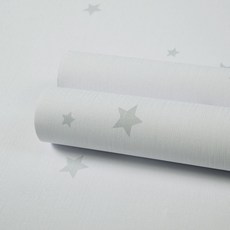 星星自粘壁紙 防水防污易打理, 白色星星圖案自粘牆紙