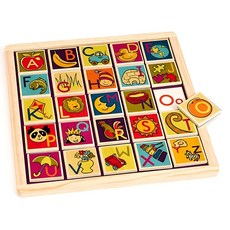 여행놀이 양면보드 자석 알파벳 그림 원목퍼즐 유치원수업 만2세 엄마표영어, 1세트