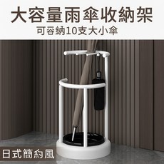 大容量雨傘收納架 日式簡約風 可容納10支大小傘, 1個, 黑盤黑色雨傘架 可放10把傘, 黑盤黑色