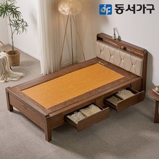 동서가구 가죽 수납형 황토 S 흙침대 DF645670, 엔틱
