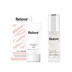 Relove 私密賦活晶球凝露與零毛髮霜組合, 1個, 白桃晶球 EX版*1+零毛髮霜*1