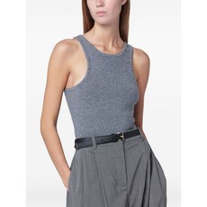 알마다라벨 골지 니트 탑