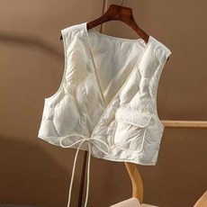 가을 겨울 여성 숏패딩 크롭트 조끼 경량패딩