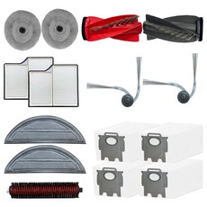 호환 로보락 S9 Maxv Ultra 소모품 먼지 필터 메인브러쉬 물걸레 리필 세척브러쉬 사이드브러쉬 먼지봉투, 1세트, 14개입