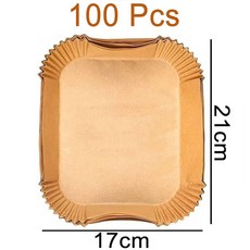 대형 직사각형 에어 프라이어 일회용 종이 라이너 비 스틱 31cm 오븐 양피지 베이킹 요리 바구니, 100 Pcs 21x17cm