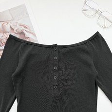 GAT 正韓 一字領長袖上衣 設計感針織上衣