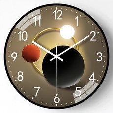 12英寸30cm簡約個性靜音掛鐘創意家用客廳鐘錶裝飾掛牆時鐘, 12英寸(直徑30釐米)8013黑框白針:如图