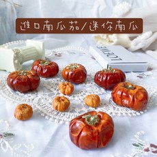 天然乾燥南瓜茄萬聖節聖誕節花圈裝飾材料：自然田園風乾燥南瓜紅茄組合, 1個, 南瓜茄單個2-4cm隨機出,皺摺、黑點、小孔洞都是植材生長的痕跡
