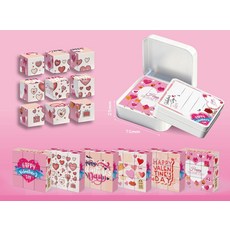 마그네틱 블록 자석 큐브 조립 블록 픽셀 스타일 창의력 두뇌개발 미니 블록 세트, 발렌타인데이 하트 디자인 [자체 디자인]