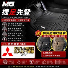 M8 汽車立體腳踏墊 適用於 MITSUBISHI OUTLANDER 三代 五人座 汽油版 2015-