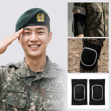 메디컬바디 훈련소 팔꿈치 + 무릎 보호대 세트 군인 입대 필수 입대 준비물, 1세트