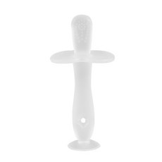 DFMEI 硅膠磨牙器寶寶磨牙玩具磨牙膠嬰兒牙刷硅膠牙刷磨牙棒帶吸盤, 1個, 如圖, 白色