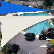 HK.sell 마일드 썬쉐이드 방수 메쉬 그늘막 3.6X3.6X5.1 삼각, 메쉬 크림