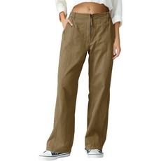 여성용 작업 바지 하이웨이스트 비즈니스 캐주얼 오피스 드레스 팬츠 긴 포켓 가을 복장 의류