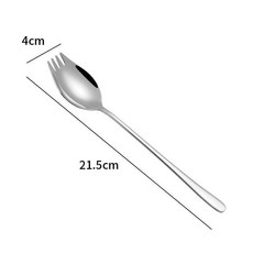 不鏽鋼叉勺一體勺子兩用沙拉叉勺便攜叉家用飯盒勺子泡麪神器, 1個, 304大號叉勺 1支裝