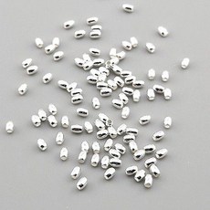 비즈톡 [SVP-91-06]순은펜던트 실버925 은볼 쌀알볼 2.5x3.5mm (내경 1.1mm) 실버볼