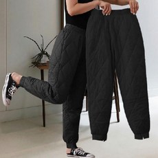 다온샵 겨울 여성 패딩 바지 기모 골프 팬츠 여성솜바지 여성골프바지