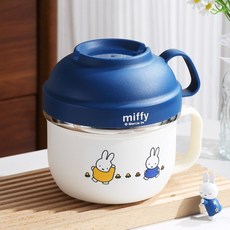 miffy 造型保溫碗, 無具體規格, 藍色-泡面碗
