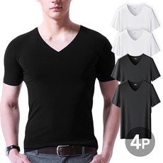 위크무드 남자 티안나는 쿨링 에어핏 무봉제 심리스 반팔 런닝 4장세트