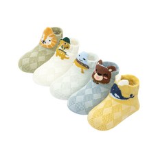 雪倫小舖 童襪 嬰兒襪 5雙入 春夏薄棉透氣孔造型船襪
