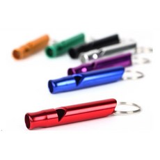 鋁合金口哨 登山露營 防狼必備 野外求生口哨 訓練哨附鑰匙圈, 1個, 小號(1個)【隨機顏色】, 隨機顏色