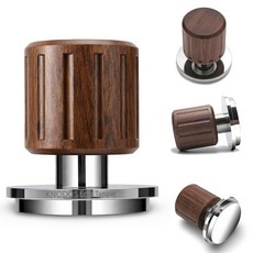 KNODOS Echo Tamper 58mm - 클릭 피드백이 있는 월넛 보정 커피 탬퍼 스테인리스 스틸 베이스 - 완벽하게 균일한 탬핑 압력을 위한 프리미엄 13.6kg(30