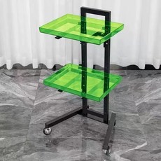 접이식 미용실 트롤리 스텐카트 트레이 웨건 피부샵, 기본구성, 1x1x1cm, 아크릴 접이식 카트 그린