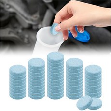 50개 차량 앞유리 세척제 정제 액체 투명한 시야 제공 범용 농축 고체 발포제 유리 창문, 50PCS